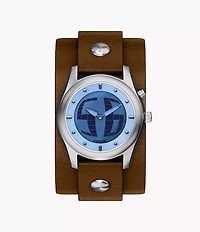 Y2K Big Tic 40MM Brown Leather Watch