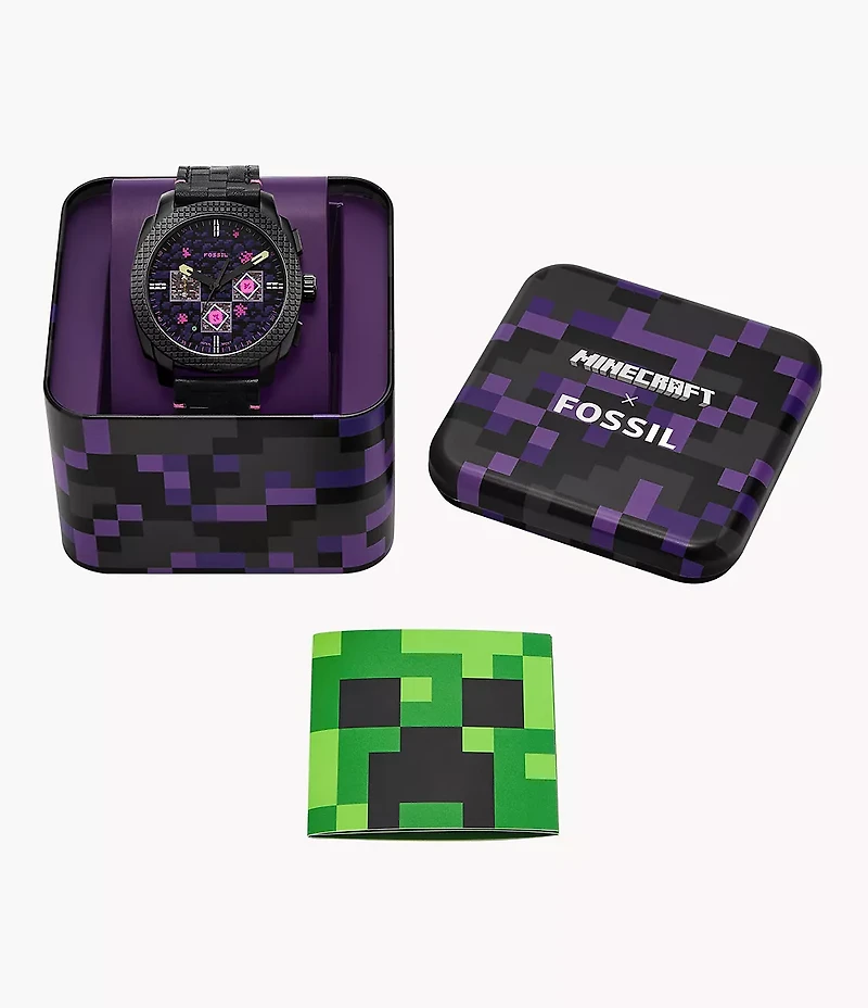 Minecraft x Fossil Limited-Edition The End 44mm Chronograph Watch