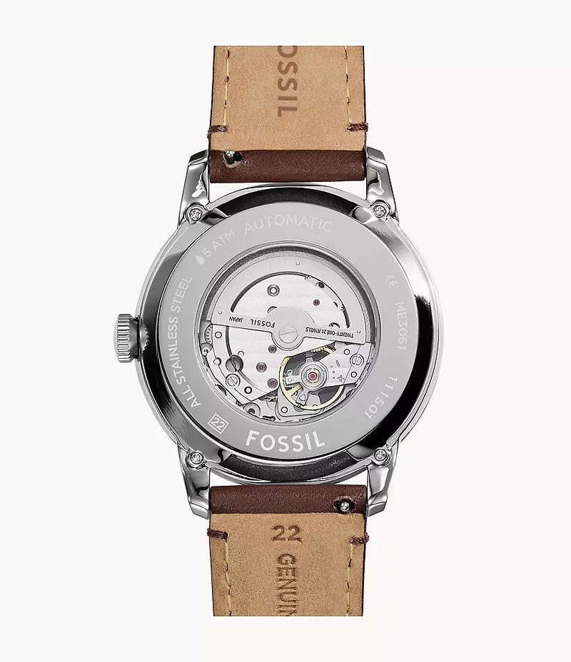 Townsman Automatic Leather Watch Brown