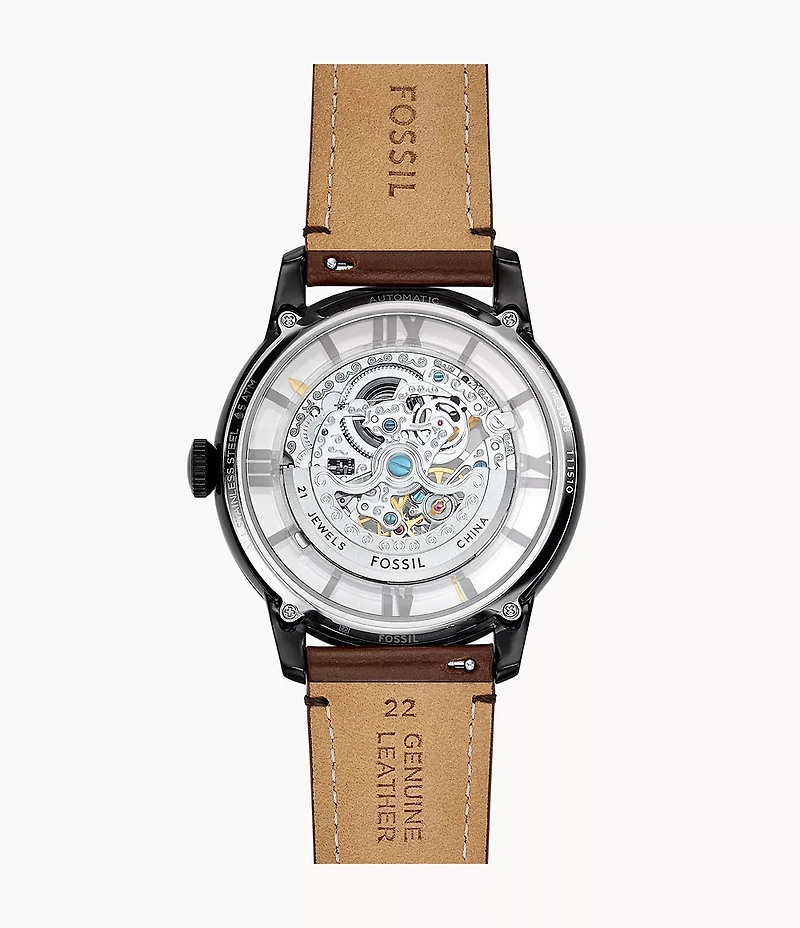 Townsman Automatic Dark Brown Leather Watch