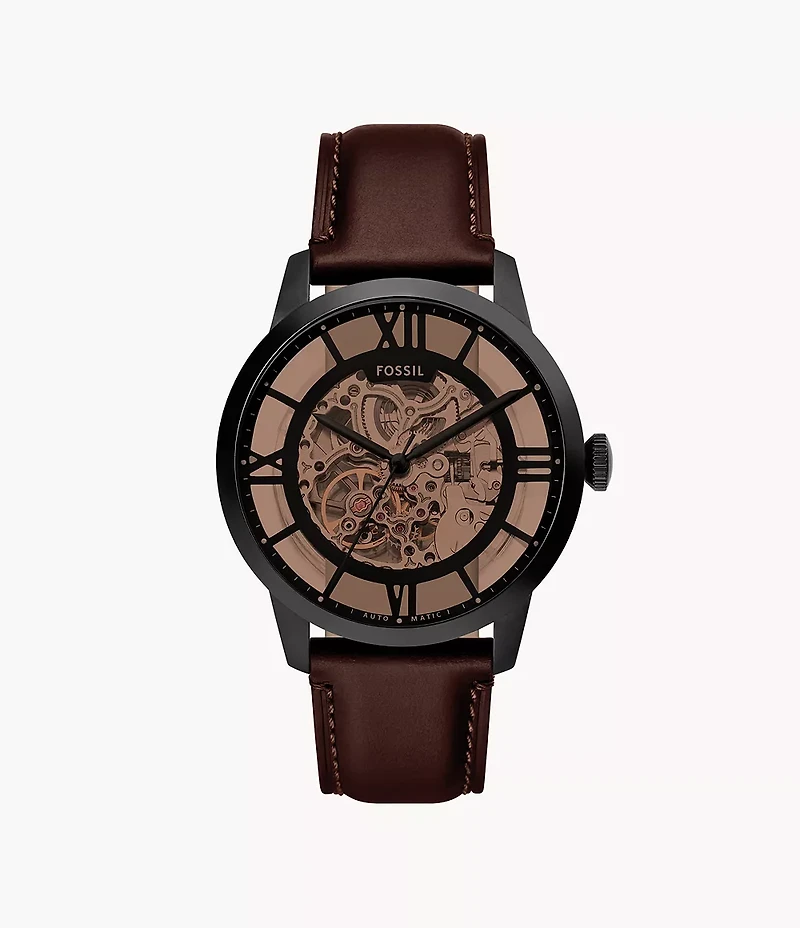 Townsman Automatic Dark Brown Leather Watch