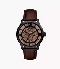 Townsman Automatic Dark Brown Leather Watch