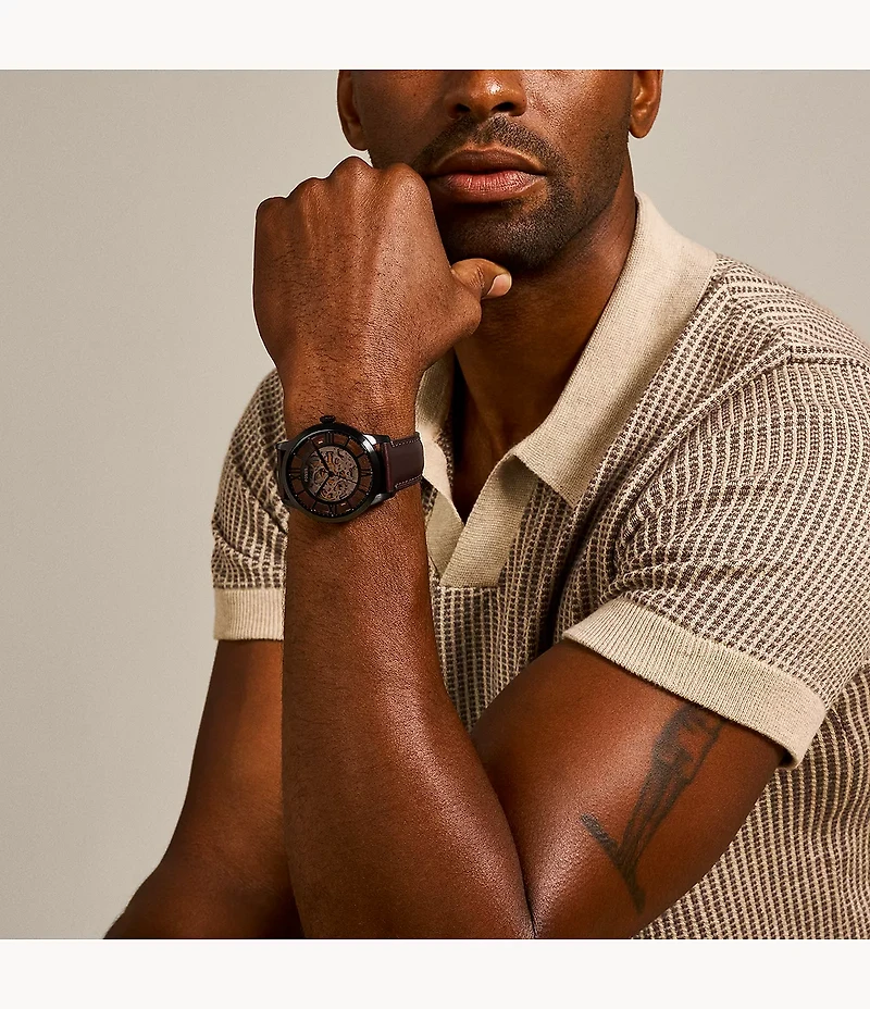 Townsman Automatic Dark Brown Leather Watch