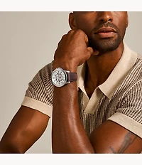 Grant Automatic Dark Brown Leather Watch