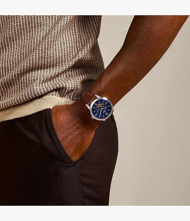 Townsman Automatic Brown Leather Watch