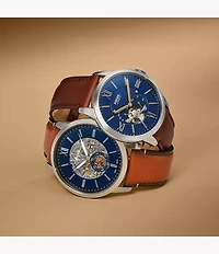 Townsman 48mm Automatic Light Brown Leather Watch