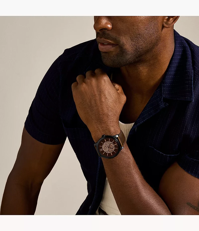 Townsman 48mm Automatic Brown Leather Watch