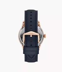 Townsman Automatic Navy Leather Watch