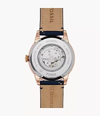 Townsman Automatic Navy Leather Watch