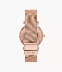 Carlie Automatic Rose Gold-Tone Stainless Steel Mesh Watch