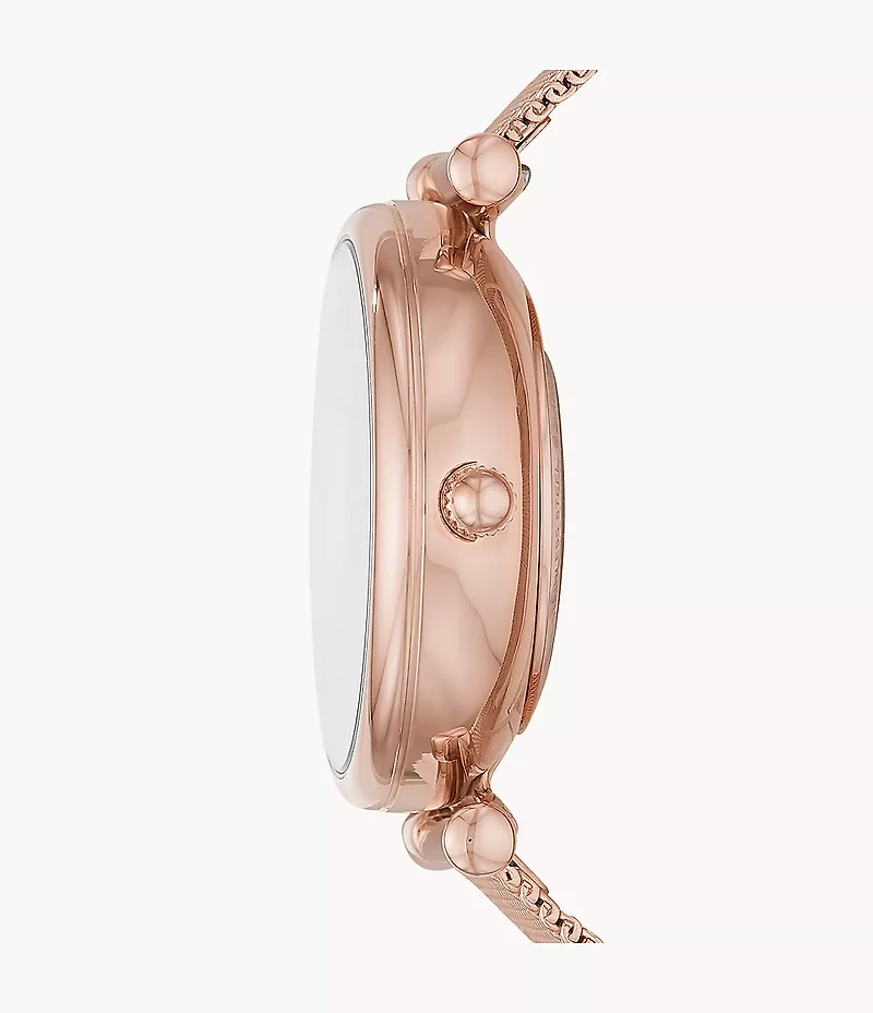 Carlie Automatic Rose Gold-Tone Stainless Steel Mesh Watch