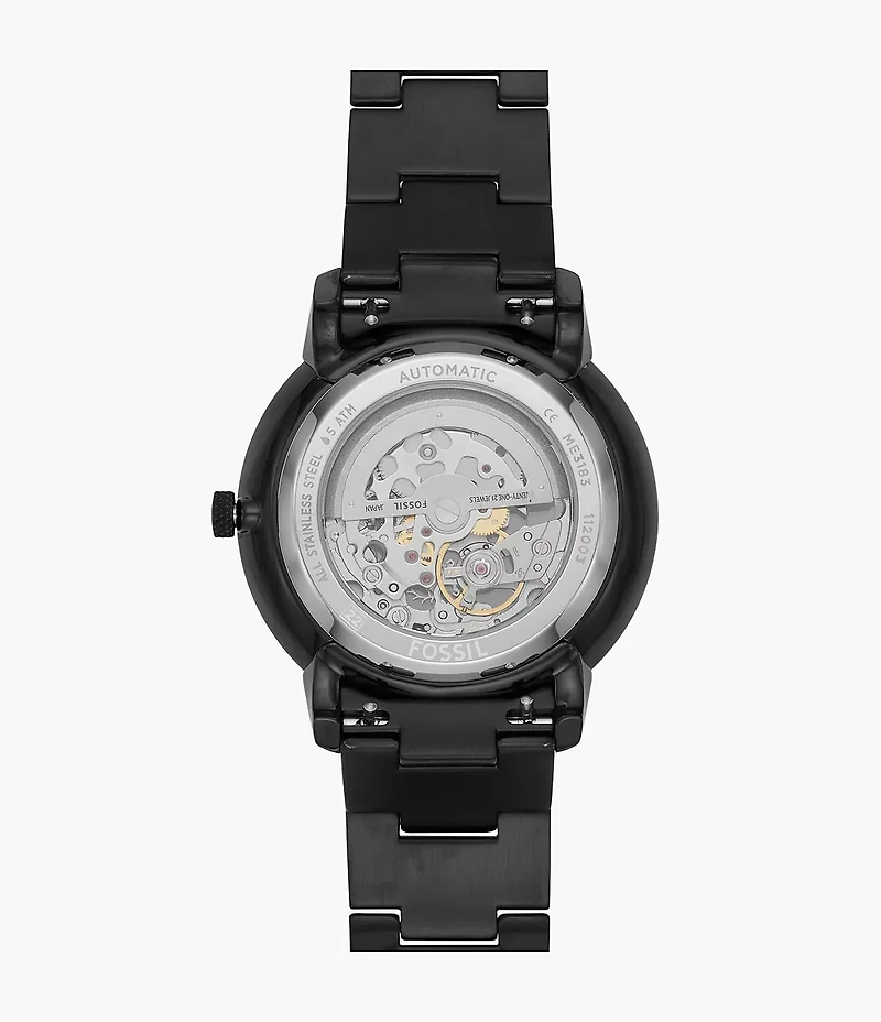 Neutra Automatic Black Stainless Steel Watch