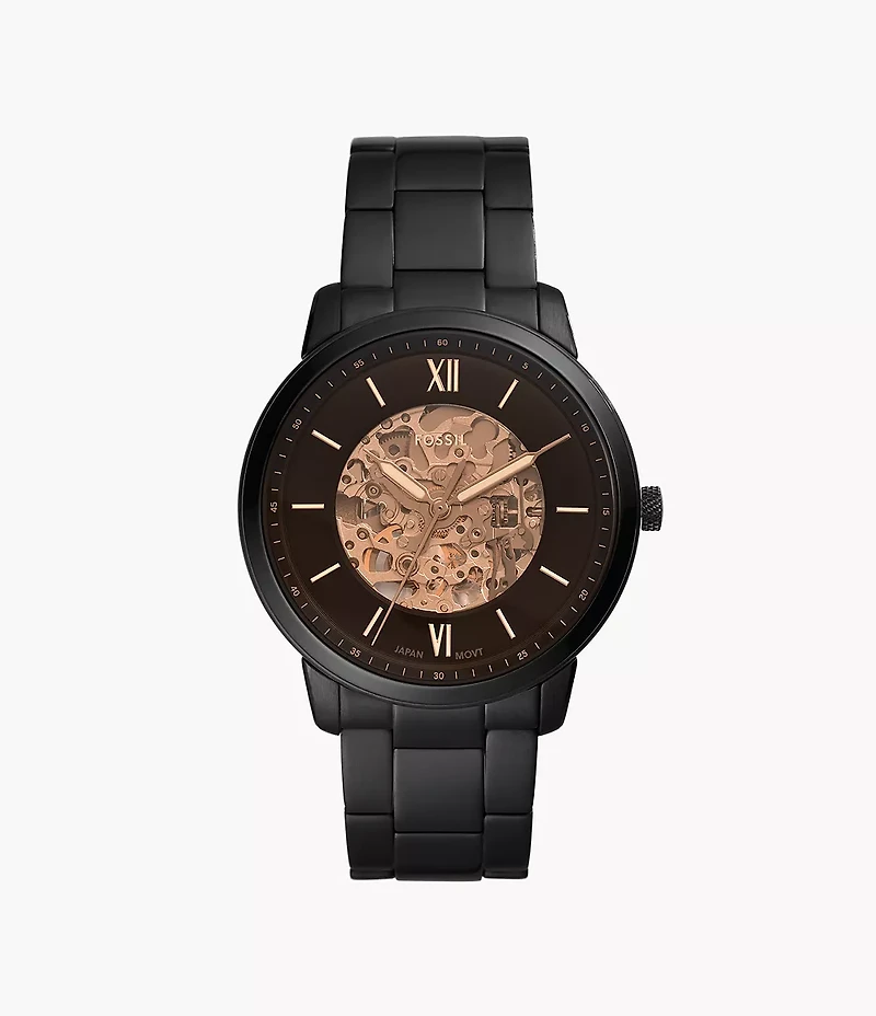 Neutra Automatic Black Stainless Steel Watch