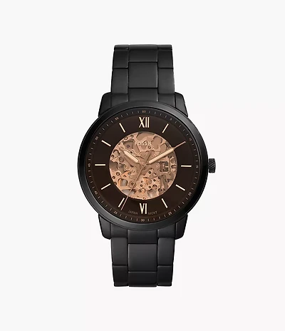 Neutra Automatic Black Stainless Steel Watch