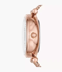Carlie Mini Automatic Rose Gold-Tone Stainless Steel Mesh Watch
