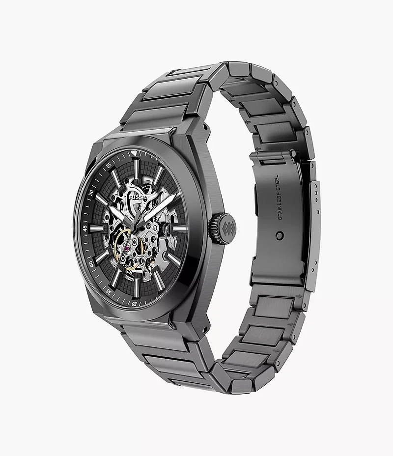 Everett Automatic Smoke Stainless Steel Watch