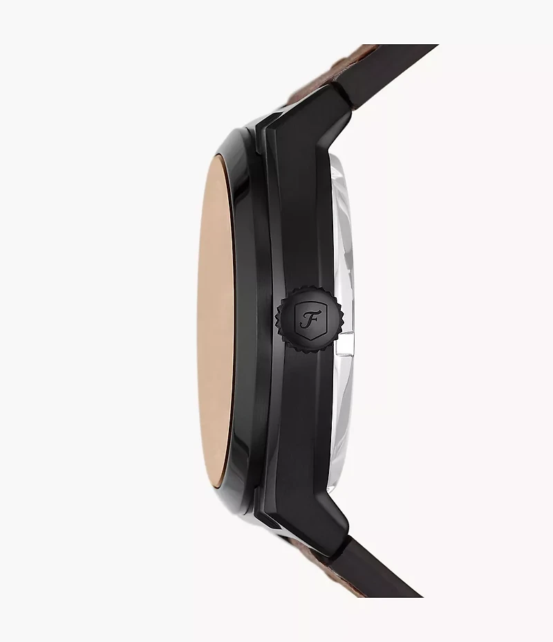 Everett Automatic Dark Brown LiteHide™ Leather Watch