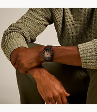 Everett Automatic Dark Brown LiteHide™ Leather Watch