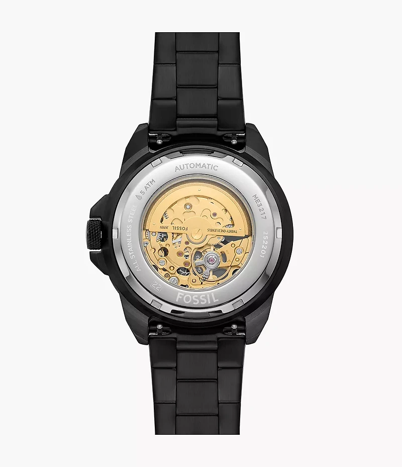 Bronson Automatic Black Stainless Steel Watch