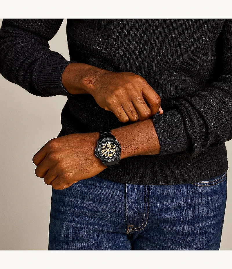 Bronson Automatic Black Stainless Steel Watch