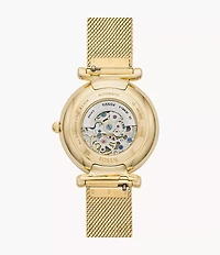 Carlie 35mm Automatic Gold-Tone Stainless Steel Mesh Watch