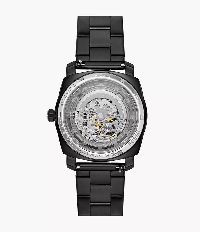 Machine Automatic Black Stainless Steel Watch