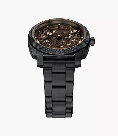 Machine Automatic Black Stainless Steel Watch