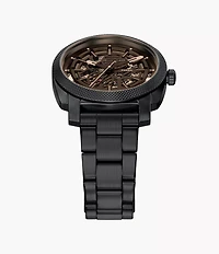 Machine Automatic Black Stainless Steel Watch