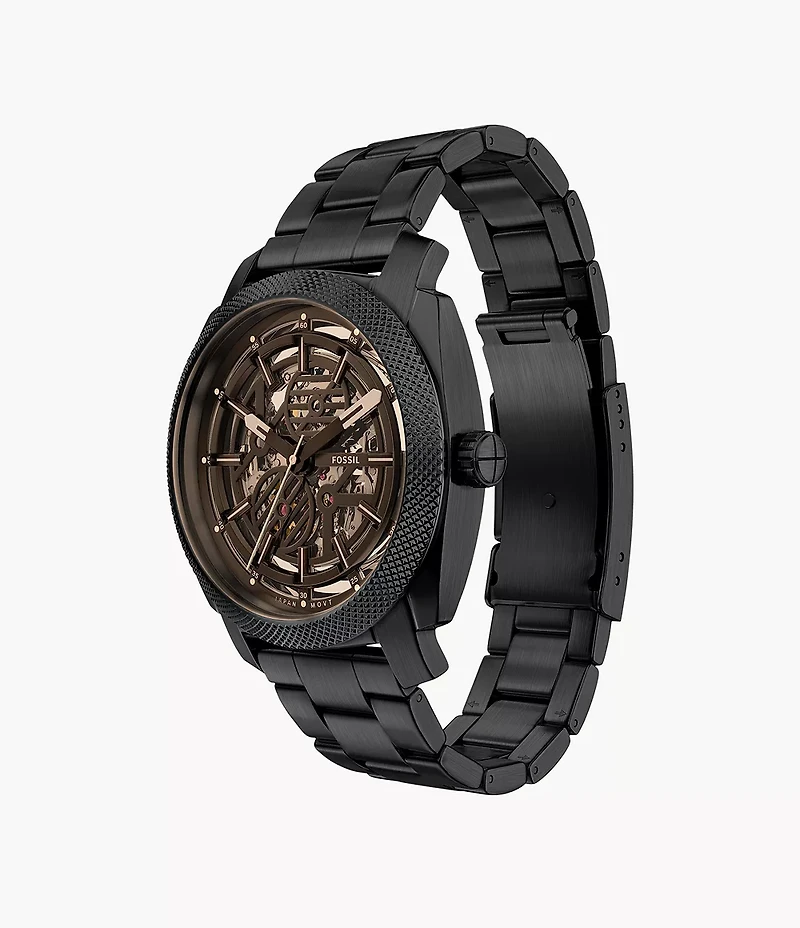 Machine Automatic Black Stainless Steel Watch