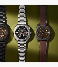 Machine Automatic Black Stainless Steel Watch