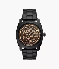 Machine Automatic Black Stainless Steel Watch