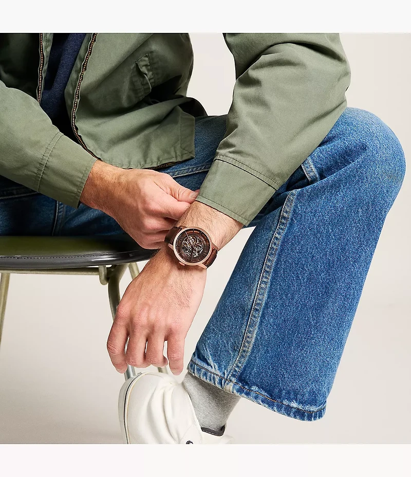 Townsman Automatic Brown Leather Watch