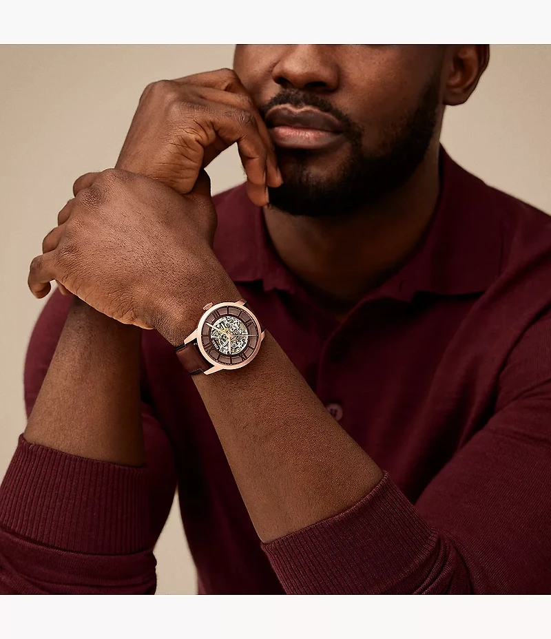 Townsman Automatic Brown Leather Watch