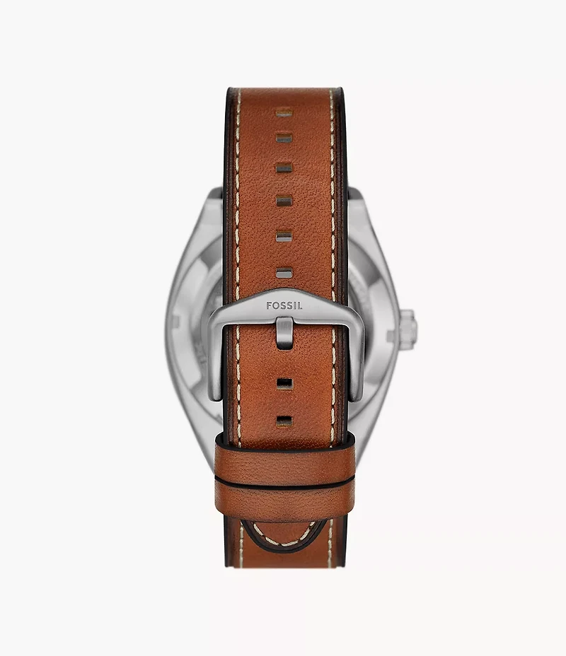 Everett 42mm Automatic Brown Leather Watch