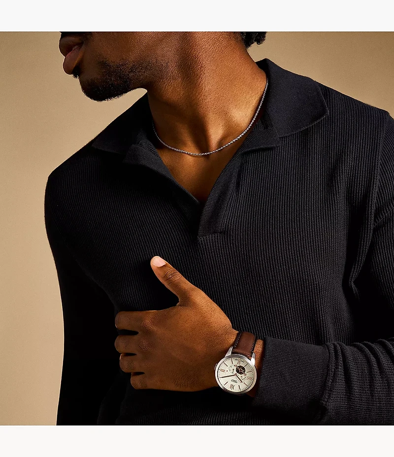 Townsman Automatic Brown Leather Watch