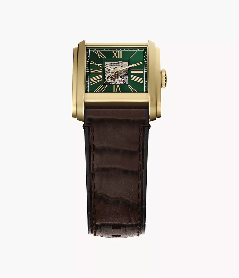 Carraway Automatic Brown Croco Leather Watch