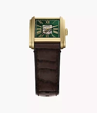 Carraway Automatic Brown Croco Leather Watch