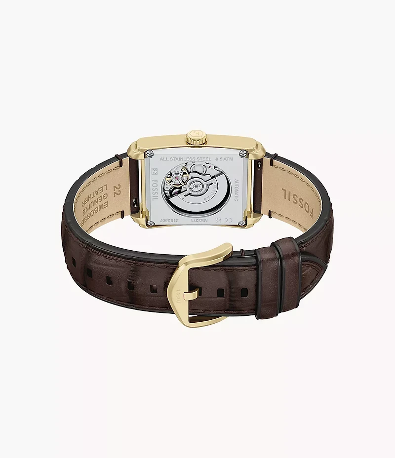 Carraway Automatic Brown Croco Leather Watch