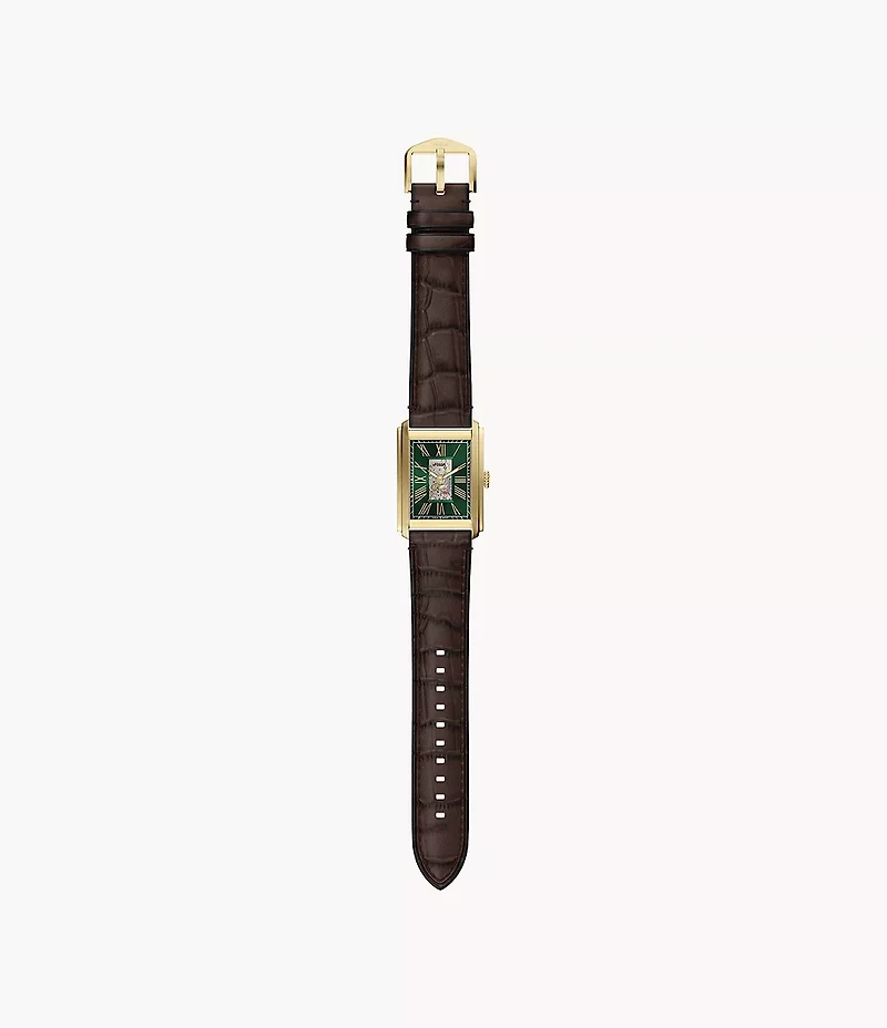 Carraway Automatic Brown Croco Leather Watch