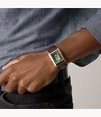 Carraway Automatic Brown Croco Leather Watch