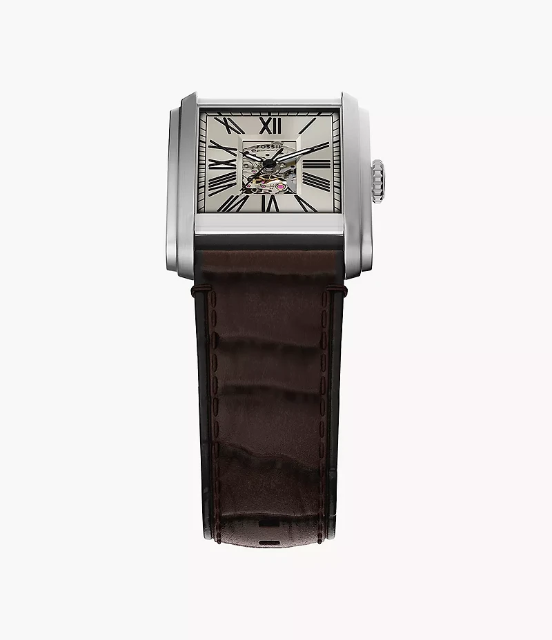 Carraway Automatic Brown Croco Leather Watch