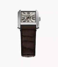 Carraway Automatic Brown Croco Leather Watch