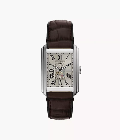 Carraway Automatic Brown Croco Leather Watch