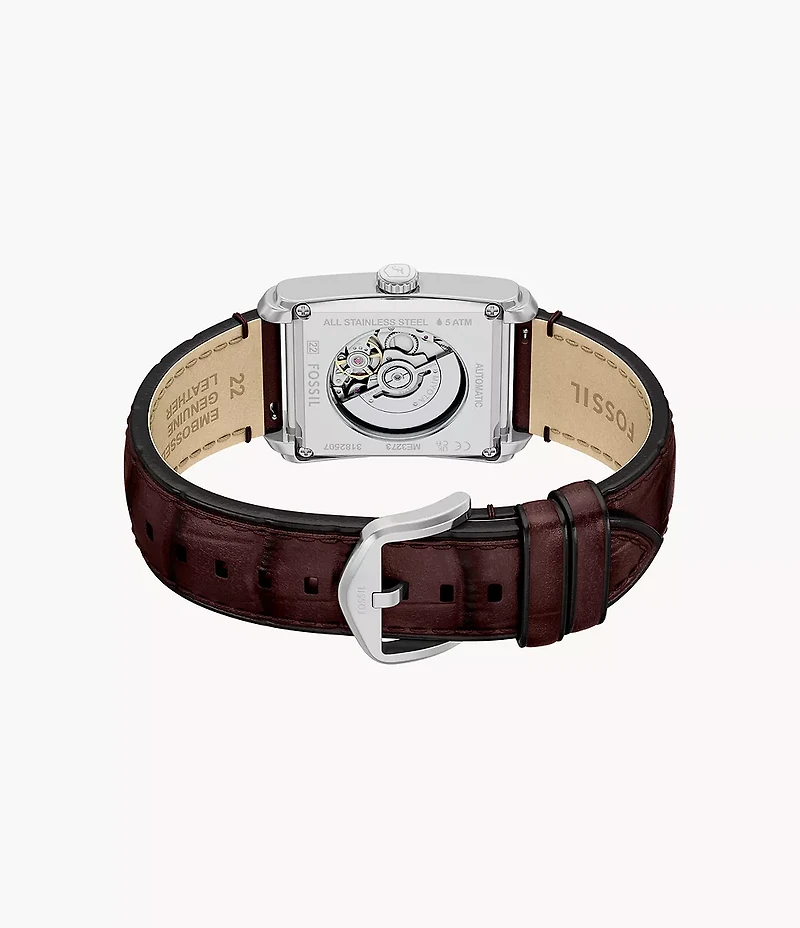 Carraway Automatic Brown Croco Leather Watch