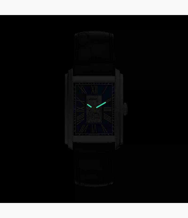 Carraway Automatic Brown Croco Leather Watch