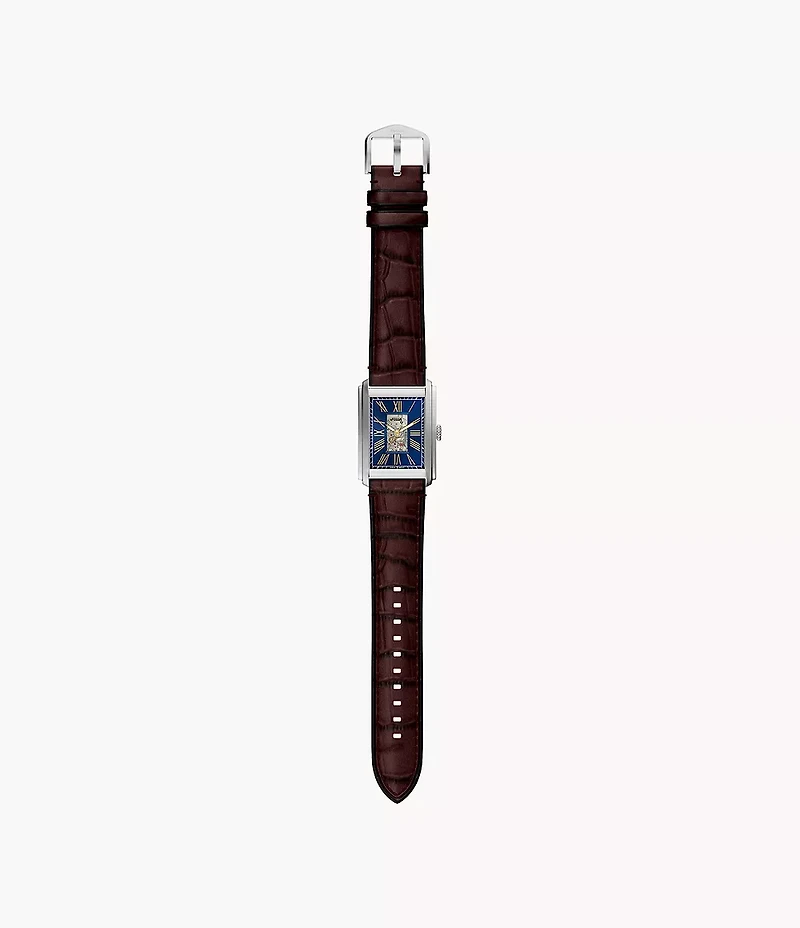 Carraway Automatic Brown Croco Leather Watch