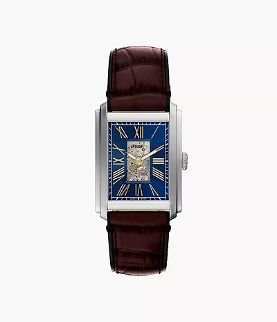 Carraway Automatic Brown Croco Leather Watch