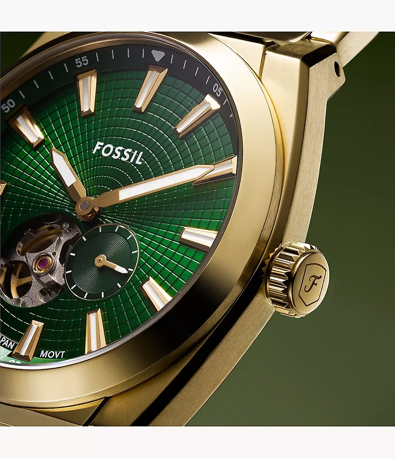 Everett Automatic Gold-Tone Stainless Steel Watch