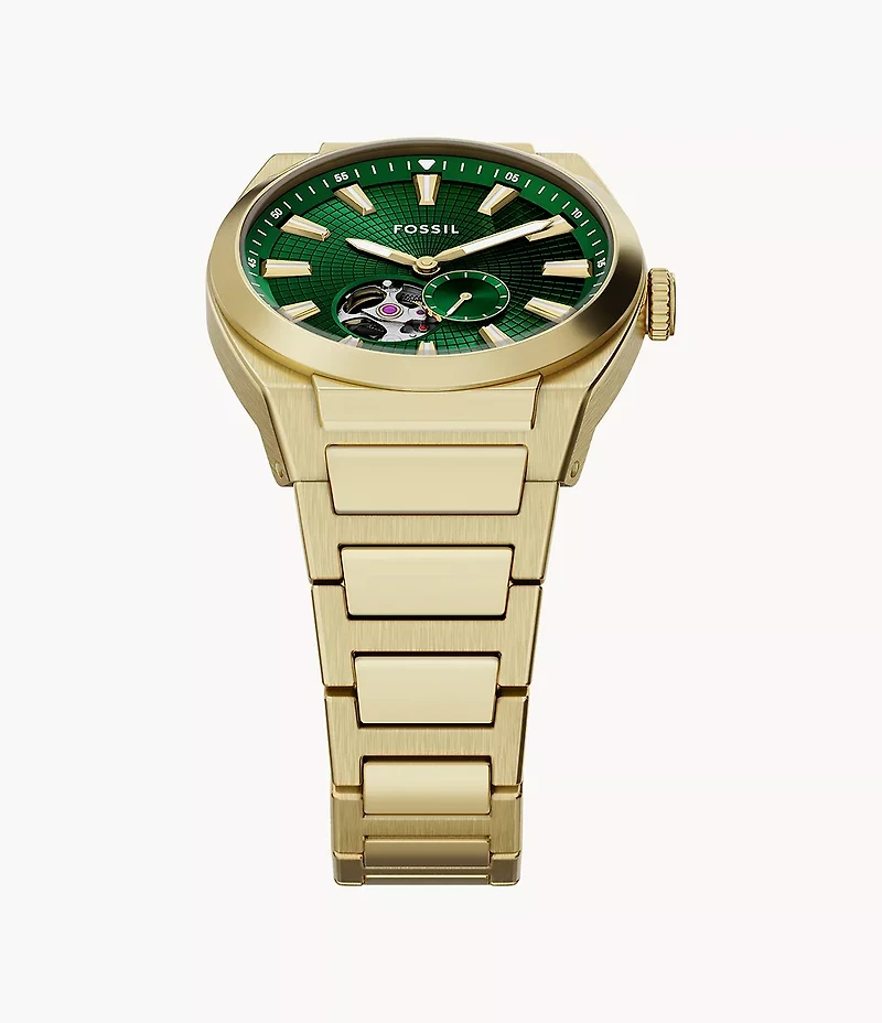 Everett Automatic Gold-Tone Stainless Steel Watch