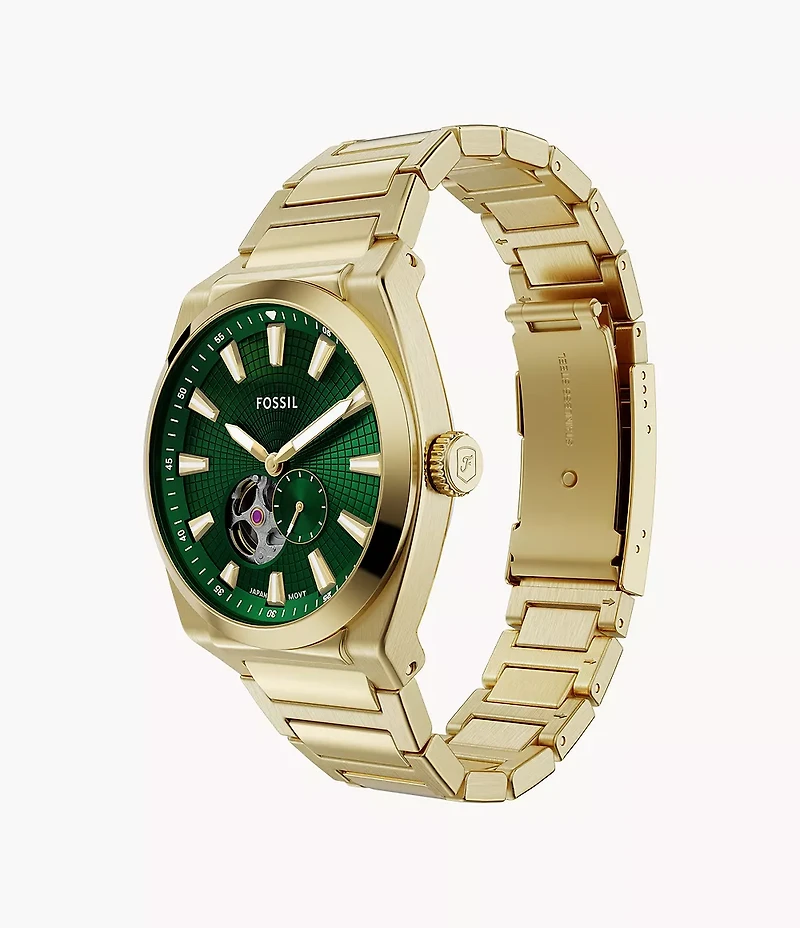 Everett Automatic Gold-Tone Stainless Steel Watch